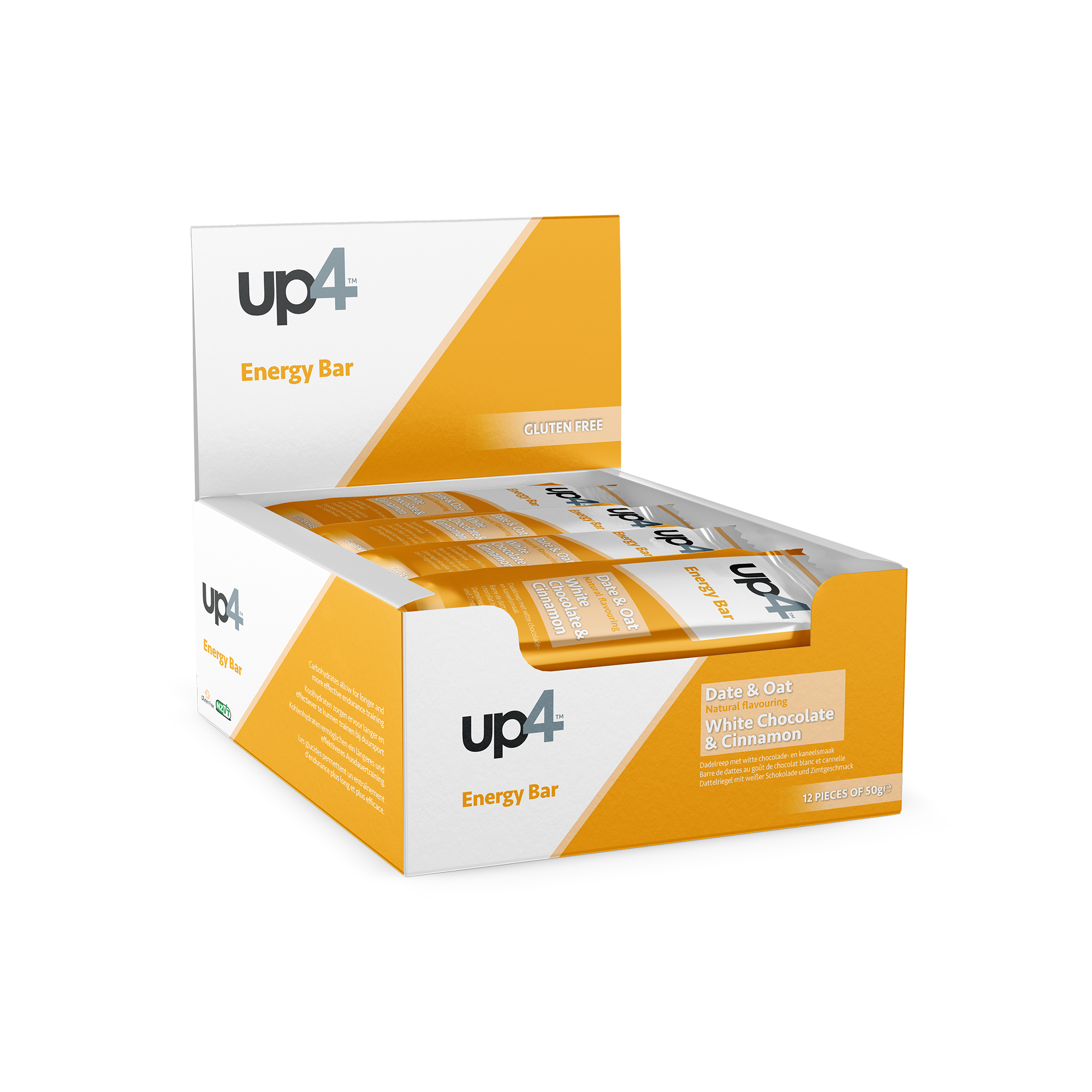 Box of up4 Energy Bars on a white background