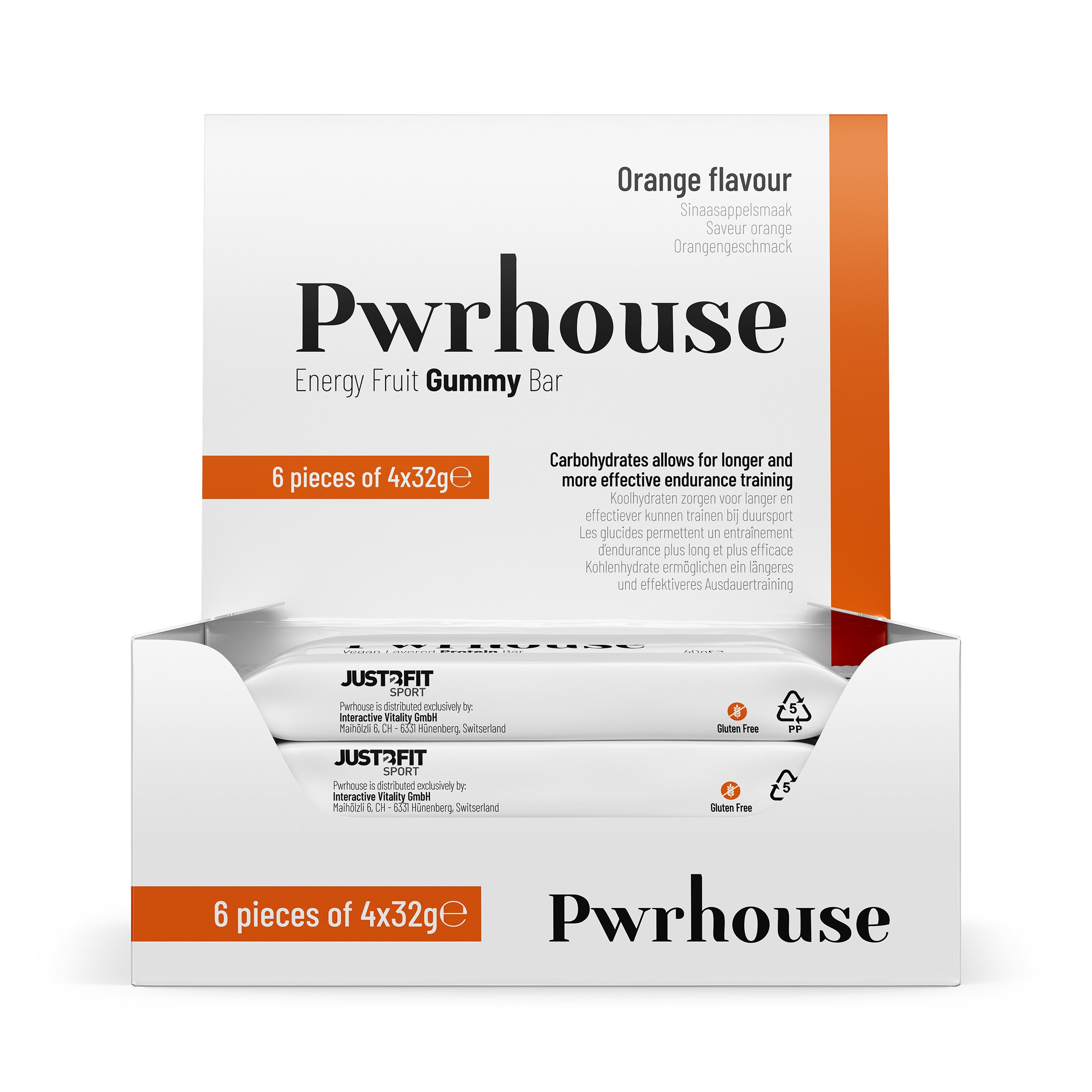 Pwrhouse Energy Fruit Gummy Bars – Orange