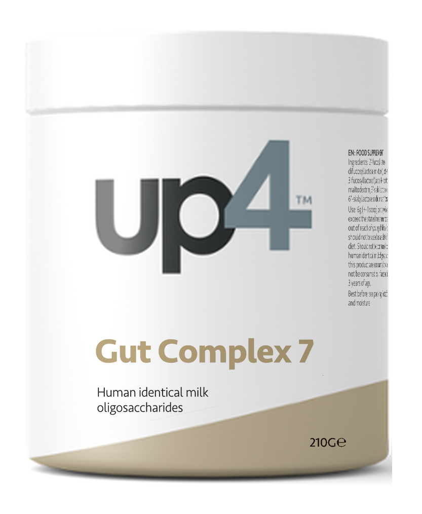 White tub of up4™ Gut Complex 7 food supplement