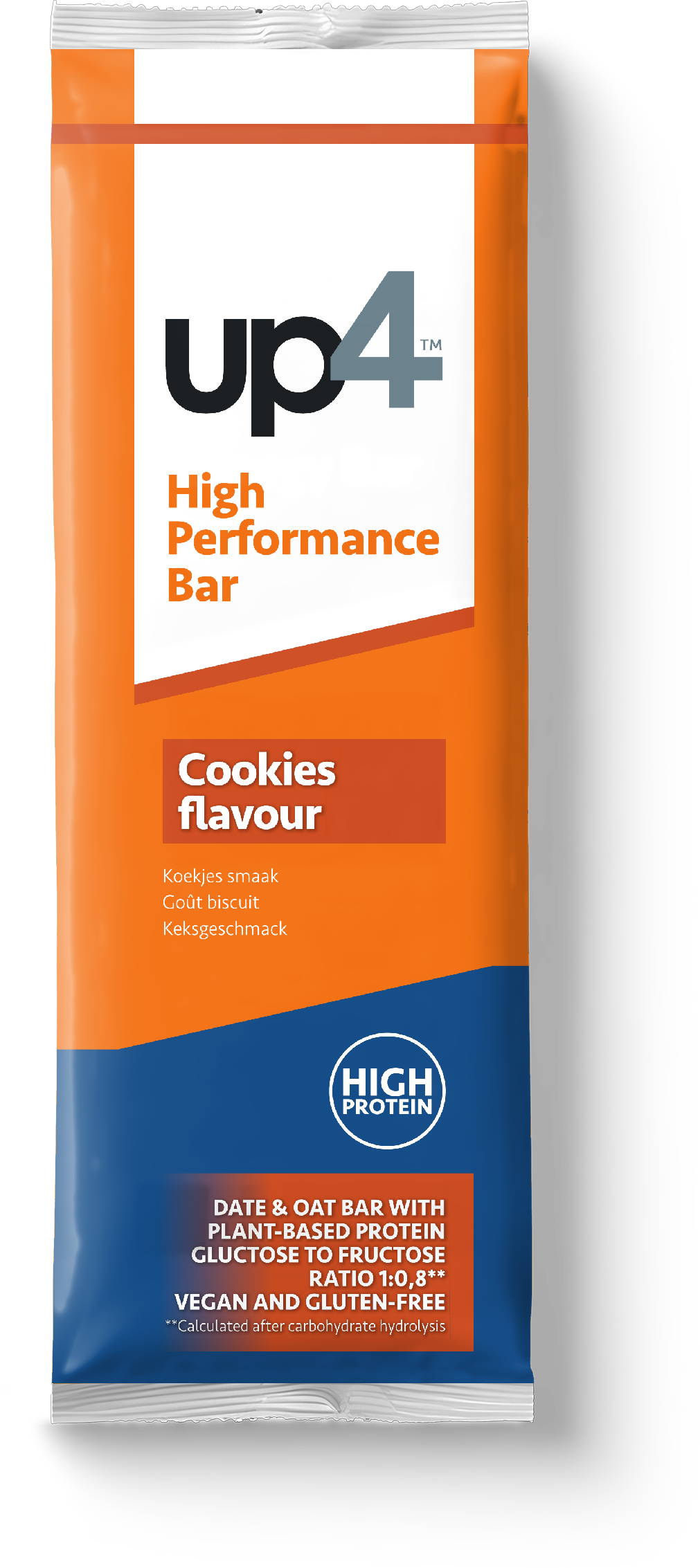 up4 High Performance Bar cookies flavour, date and oat bar with plant-based protein